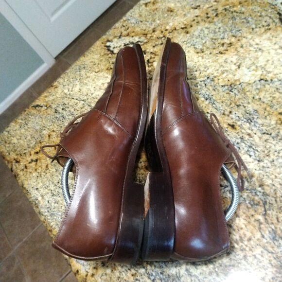 David Eden Brown Square Toe Lace Up Leather Derby Dress Shoes Men's Size 13 - Picture 6 of 13